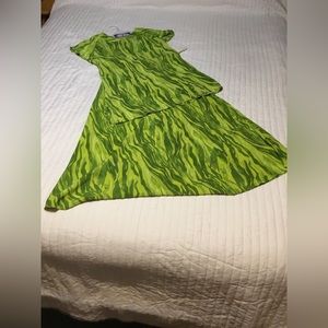 Sheer two tone lime green 2 piece